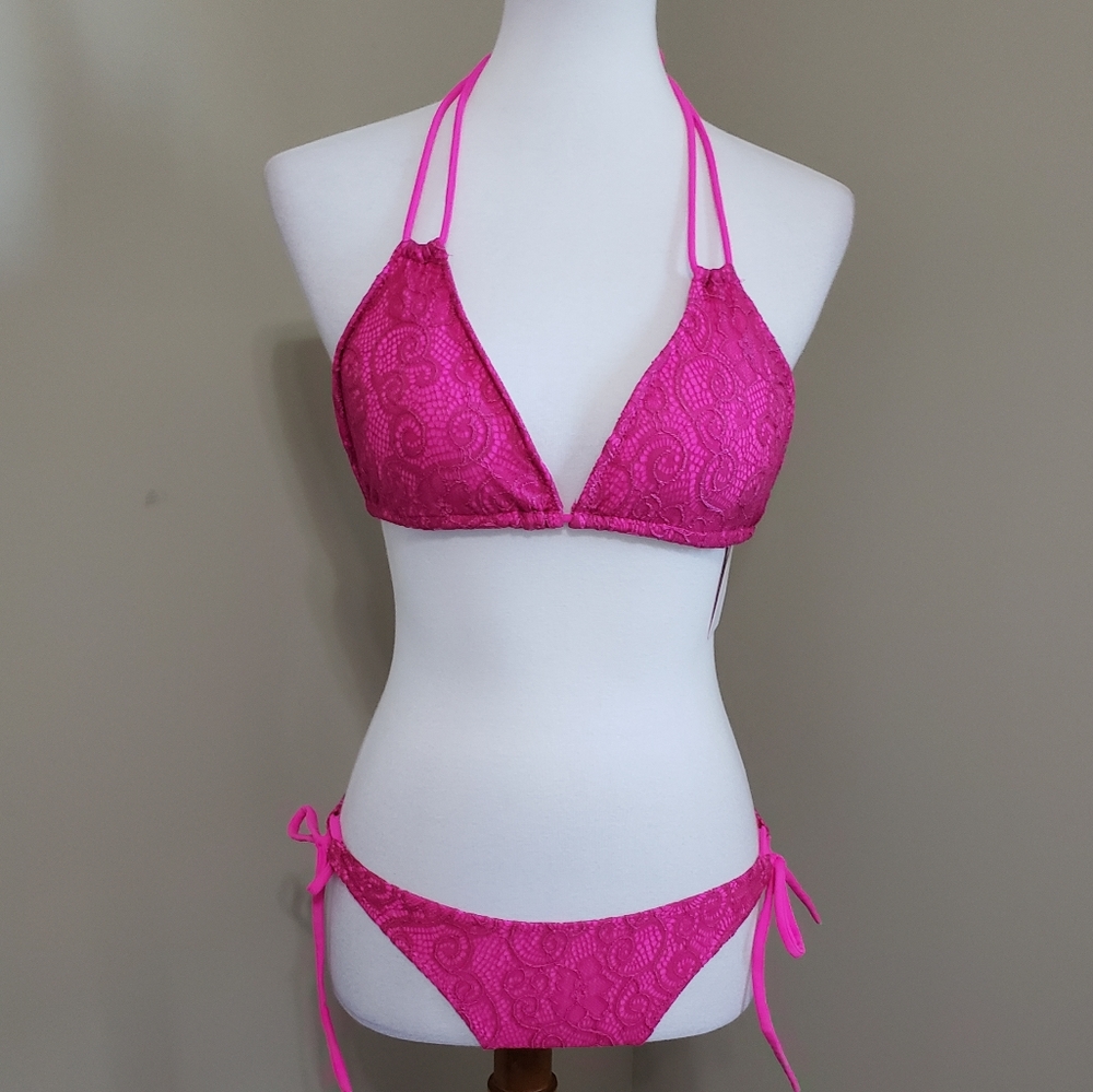 Strappy pink bikini